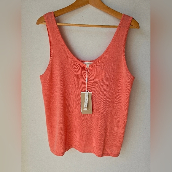 DKR&Company Tops - DKR&Company Coral Sleeveless Knit Top Lyocell Linen Size M L